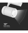 35W 3-fase railspot - Wit, 4000K, 24 graden, COB LED