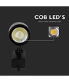 35W 3-fase railspot - 24 graden, 4000K, zwart, COB LED, IP20