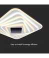 150W LED Smart plafondlamp met 3D-effect - 50x50cm, CCT, dimbaar, incl. afstandsbediening