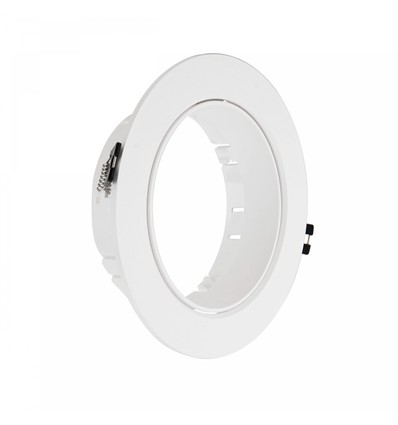 Ronde opbouwspot voor 1x AR111 GU10 - Wit, PC kunststof, zonder lichtbron