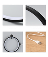 Slim Cirkel RGBIC lamp - Wit, Ø20cm, Bluetooth, 5V USB