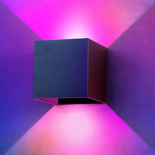 6W CUBIC RGB+CCT wandlamp - IP65, Tuya Smart, zwart, vierkant, up/down, verstelbaar, binnen / buiten, incl. lichtbron