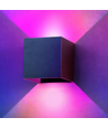 6W CUBIC RGB+CCT wandlamp - IP65, Tuya Smart, zwart, vierkant, up/down, verstelbaar, binnen / buiten, incl. lichtbron