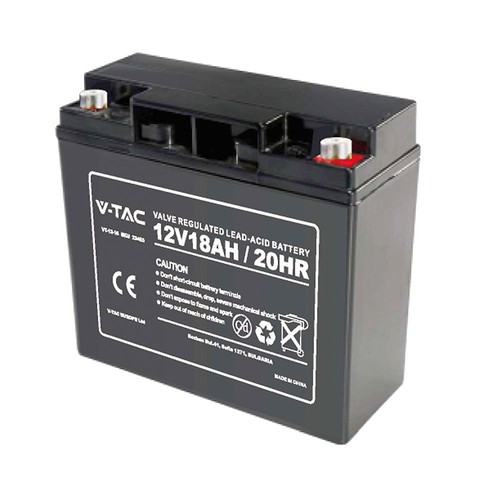 12V / 18Ah loodaccu - 180x77x167mm, M5 terminal, ABS behuizing