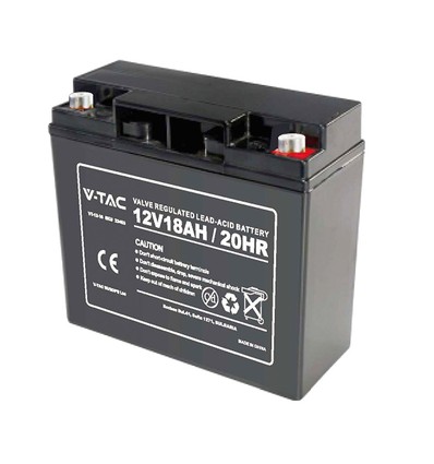 12V / 18Ah loodaccu - 180x77x167mm, M5 terminal, ABS behuizing