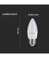 4,5W LED Kaarslamp E27 - 6500K
