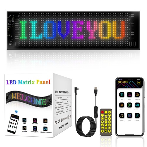 2x Pixel matrix paneel 20x64 - Bluetooth, 5V USB