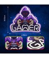 Gamer neonbord met LED-verlichting - Groot model 39x33 cm, perfect voor de gamekamer