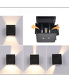6W CUBIC wandlamp - IP65, RGB+CCT, Zigbee, zwart, vierkant, up/down, verstelbaar, binnen / buiten, incl. lichtbron
