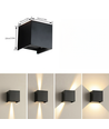 6W CUBIC wandlamp - IP65, RGB+CCT, Zigbee, zwart, vierkant, up/down, verstelbaar, binnen / buiten, incl. lichtbron
