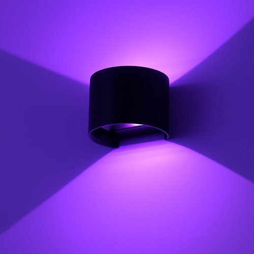 6W Wandlamp - IP65, Rond, RGB + CCT Tuya, Zwart, Up/down, Verstelbaar, Binnen / buiten, Incl. lichtbron