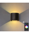 6W Wandlamp - IP65, Rond, RGB + CCT Tuya, Zwart, Up/down, Verstelbaar, Binnen / buiten, Incl. lichtbron