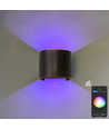 6W Wandlamp - IP65, Rond, RGB + CCT Tuya, Zwart, Up/down, Verstelbaar, Binnen / buiten, Incl. lichtbron