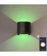 6W Wandlamp - IP65, Rond, RGB + CCT Tuya, Zwart, Up/down, Verstelbaar, Binnen / buiten, Incl. lichtbron