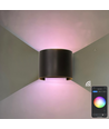 6W Wandlamp - IP65, Rond, RGB + CCT Tuya, Zwart, Up/down, Verstelbaar, Binnen / buiten, Incl. lichtbron