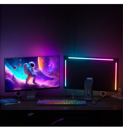 PC Sync LED-strip 24" scherm 3 zijden - RGBIC, USB, 60 LED/m