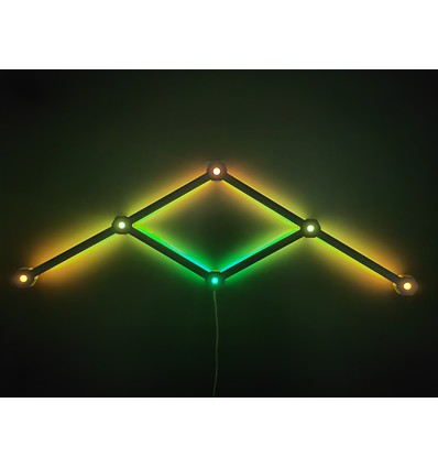 6 stuks Hexa-Light RGBIC complete set - Wandmontage, Bluetooth app, USB
