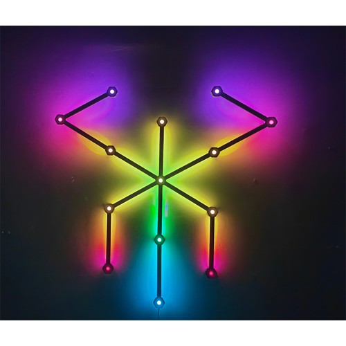 Hexa-Light RGBIC complete set - 9 lichtstrips, wandmontage, Bluetooth-app, USB, zwart
