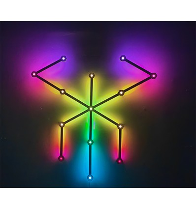 Hexa-Light RGBIC complete set - 9 lichtstrips, wandmontage, Bluetooth-app, USB, zwart