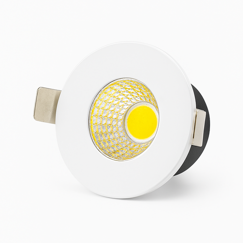 2W Ø3,8cm Focu38 meubelspot inbouw RA92 - 12V DC, Zaaggat: Ø3,5 cm, Afmetingen: Ø3,8 cm, Mat wit