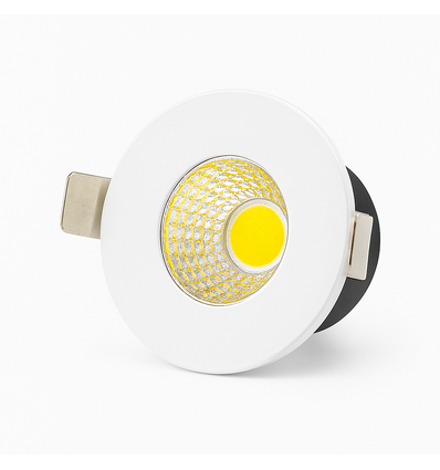 2W Ø3,8cm Focu38 meubelspot inbouw RA92 - 12V DC, Zaaggat: Ø3,5 cm, Afmetingen: Ø3,8 cm, Mat wit