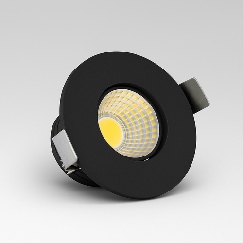 2W Ø3,8cm Focu38 meubelspot inbouw RA92 - 12V DC, Zaagmaat: Ø3,5 cm, Afmetingen: Ø3,8 cm, Zwart