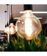 E27 4W dimbare LED lamp - G95, spiral filament, amber glas, 2200K, flicker free