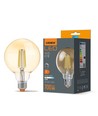 E27 7W dimbare LED lamp - G95, Amber glas, Filament, 2200K, vervangt 53W