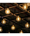 E27 7W dimbare LED lamp - G95, Amber glas, Filament, 2200K, vervangt 53W
