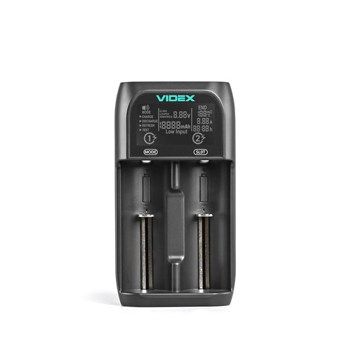 Universele batterijlader met LCD display - 2 kanalen, USB-C, Ni-Mh/Li-Ion/LiFePO4, powerbank functie