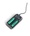 Universele batterijlader met LCD display - 2 kanalen, USB-C, Ni-Mh/Li-Ion/LiFePO4, powerbank functie