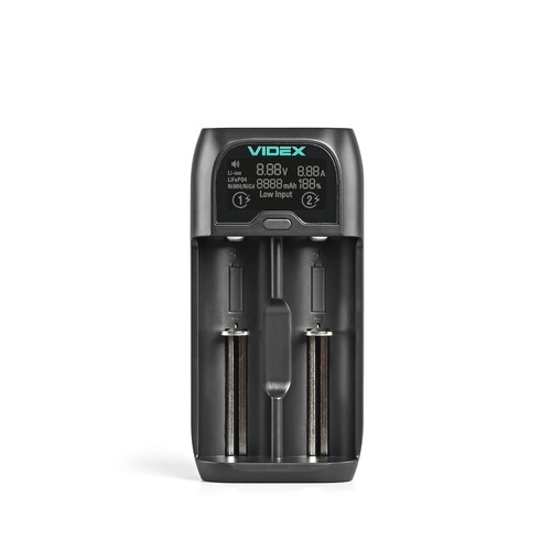 Universele USB-C batterijlader - LCD display, 2 kanalen, voor Li-ion/Ni-MH/LiFePO4, 5V/2A