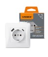Enkele Schuko-wandcontactdoos - USB-A+USB-C, wit