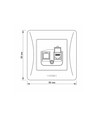 Binera CAT6 netwerkaansluiting - RJ45, IP20, grafiet zwart, 86x86 mm
