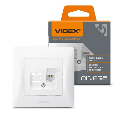 BINERA CAT6 enkelvoudige computeraansluiting - Wit, RJ45, inbouw, IP20