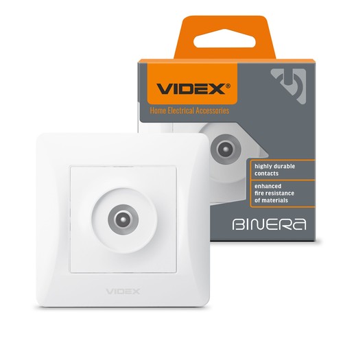 Videx Binera witte TV-aansluiting - Compleet, 1 uitgang, IP20 binnenshuis