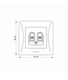 BINERA dubbele CAT6 netwerkaansluiting - Zwart grafiet, RJ45, 2 poorten, inbouw