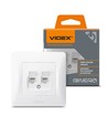 Dubbele CAT6+CAT6 netwerkaansluiting - RJ45, wit, inbouw, stofkap, BINERA-serie