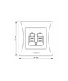 Dubbele CAT6+CAT6 netwerkaansluiting - RJ45, wit, inbouw, stofkap, BINERA-serie