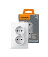 Schuko stopcontact - dubbel, wit