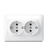 Schuko stopcontact - dubbel, wit