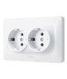Schuko stopcontact - dubbel, wit