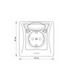 Schuko wandcontactdoos - enkel, met deksel, wit
