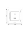 USB-A + Type-C stopcontact 20W snellader - Zwart grafiet, 2.4A, IP20 binnenshuis