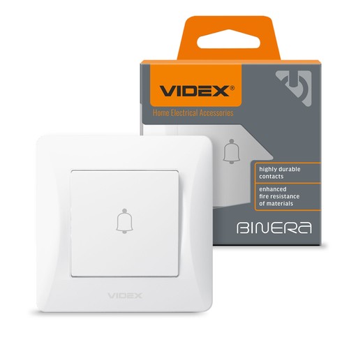 Deurbel schakelaar – 86x86mm, IP20, wit