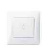 Deurbel schakelaar – 86x86mm, IP20, wit