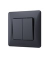 2-kanaals schakelaar - 86x86, IP20, zwart