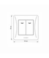 2-kanaals schakelaar met indicatielampje - 86x86mm, IP20, zwart