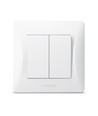 2-kanaals schakelaar - 86x86, IP20, wit