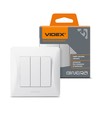 3-kanaals schakelaar - 86x86mm, IP20, wit